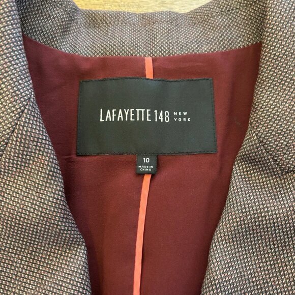 Lafayette 148 Wool Blend Career Plum Burgundy Lined Size 10 - Picture 10 of 12